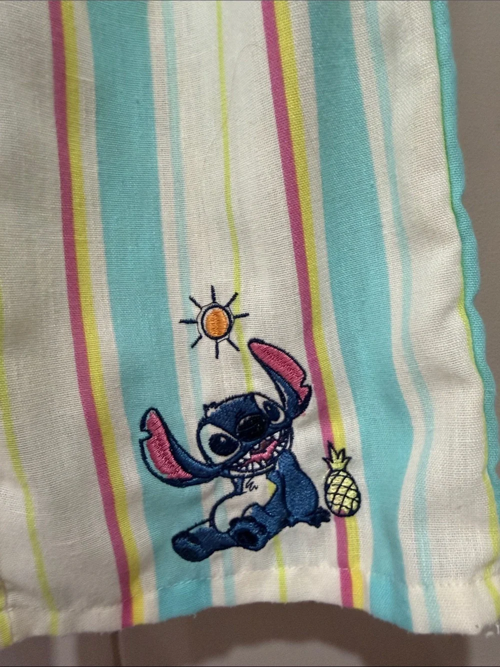 Disney Girls' Stitch Striped blue & yellow Jumpsuit